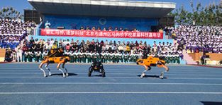 凌天攜帶四足機(jī)器狗、偵檢無人機(jī)等高精尖裝備走進(jìn)校園，助力北京通州市馬駒橋?qū)W校首屆科技嘉年華